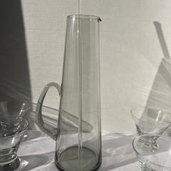 MCM 13″ Per Lütken Holmegaard Kastrup Smoke Glass Martini Pitcher W/4 Glasses