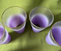 Vintage BLENDO «Atomic» Lavender Purple Six Glasses Frosted Pastel Colors