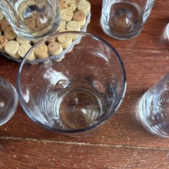6 MCM Libbey Crisa Impressions Pinched Clear Glasses Tumblers 16 oz
