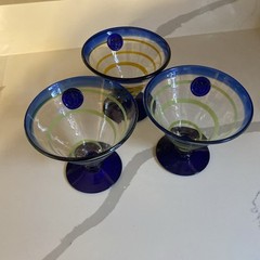 Set of 5 Kosta Boda Royal Caribbean Margarita Martini Dessert Glasses Hand Blown