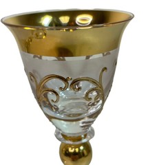 Vintage MEDICI FOOTED WINE GOBLET GLASS Pair Of Two