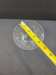Vintage Low Sherbet Cocktail Glass Etched Leaves 4″ tall