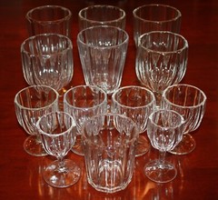 EAPG Falmouth Straight Huber Mixed Lot of 13 Vintage Goblets Various Sizes