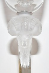 EXQUISITE RARE NACHTMANN LICHTCRYSTAL CRYSTAL FROSTED RAM HEAD 10″ WINE GLASS