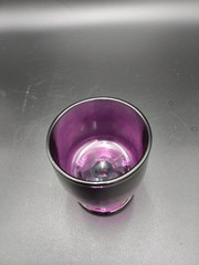 Vintage Amethyst Purple Glass Footed Goblet Short Stem Cocktail Cup Unmarked MCM
