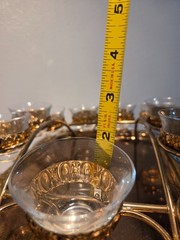 RARE Design Vintage 22K Gold Trimmed Cordial/Bar/Punch Cup Mid Cent. Set/10