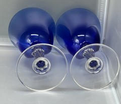 Set of 2 CRISTAL D’ARQUES-DURAND Casual Setting Sapphire 7.5″ Tall