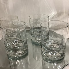 Vintage LIBBEY Crisa Thumbprint Impressions 4” Dimple Glass – Set of 4