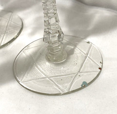 Libbey Rock Sharpe ARCTIC ROSE Goblets Water Glasses Set of 5 Clear etch crystal