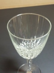 Vintage LUMINARC Diamond Pattern Clear Crystal Stemware Red White Wine Glass