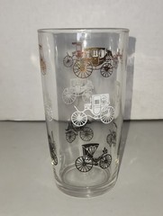 Lot of (6)Vintage Assorted MCM Drinkware Glasses Different Size Patterns Colors