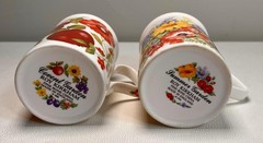 Roy Kirkham Bone China Mugs Covent Garden Summer Garden Set England Floral Fruit