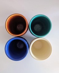 Vintage Metlox California Poppytrail 200 Series Ceramic Tumbler Mug Set of 4
