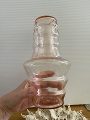 vintage Tiffin Night Set Carafe And Glass Bedside Tumble Up In Pink