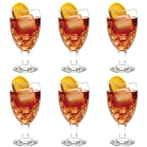 Goblet Party Glasses, Iced Tea Glasses 20 Ounce, Set of 6 Goblets, Iced Tea a…