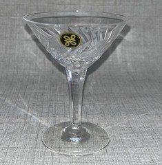 Hoya Crystal V Martini Glasses Diagonal Cut Vintage 1960’s New Old Stock W/ Box