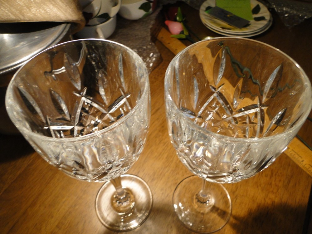2 Waterford Marquis Markham Water Stems, Goblets, 8.75″ Tall, Exc. Cond. Marked