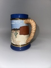 VTG Hand Crafted Signed CK Grand Canyon Beer Stein Mug with Covered Wagon Lid