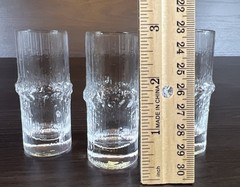 3 Iittala Finland Niva Textured Clear Shot Cordial Glasses by Tapio Wirkkala