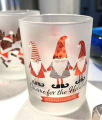 Culver Christmas Glasses Set 5 Vintage Frosted Elfs Reindeer Tree Must SEE