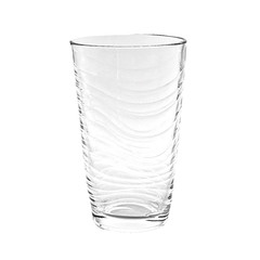 6 Vintage Libbey Orbita Cooler Glasses 18oz Clear Swirl Wavy Textured Tumblers