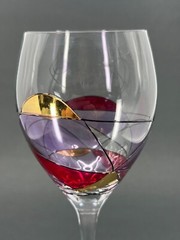 MILANO Mosaic Stained glass RED GOLD WATER GOBLETS STAINED Glass – Replacement