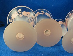 ‘Dorothy Thorpe’ 57 Pc. Service Pink on Clear with Hand Painted Florals – ESTATE