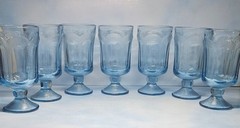 Fostoria WOODLAND BLUE Iced Tea / All-Purpose Glasses – Set of 7 (13 oz.)