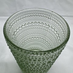 Set of 3 Jupiter Beaded Hobnail Light Green Highball Tumbler Drinking Glass