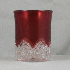 EAPG McKEE HEART BAND RUBY STAIN GLASS TUMBLER