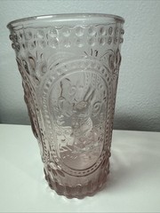 Tabla Hobnail 3D Figural Bunny Rabbit Glass Tumbler Light Pink
