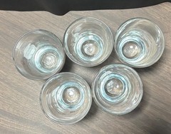 Libbey Drinking Glasses Pink Frosted Duchess Pattern & Gold Rim Set Of 5 VTG 50s
