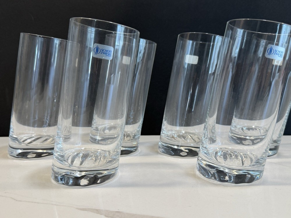 6 Schott Zwiesel Made In Germany 6” Leaning Tower Highball Glasses Barware NIB