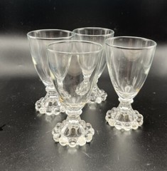 4 Vintage Anchor Hocking Berwick Boopie Juice/Wine Glasses 4.5″x2.5″ Clear