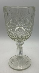 VTG Libbey HOBSTAR Star of David Water Wine Goblet Glass 7” Mint