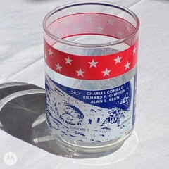 Vintage USA Apollo Stars Stripes Cocktail Drinking Glasses Barware Moon Lot Of 3