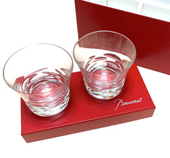 Baccarat LOLA Tumbler Crystal Rock 2 Pairs Glasses Unused with Box From Japan