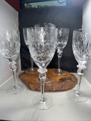 VTG Set Of 6 Rogaska Gallia Cut Crystal Water Goblets Yugoslavia 9 1/4” (Aa)