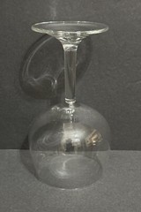Bowl-Shaped Tasting Wine Glass, 6.5”H Clear Lead Crystal Stemware, France