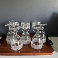 (8) Pfalzgraff Naturewood 10 Oz Goblet Set Garden Botanical Libbey Stemware Lot