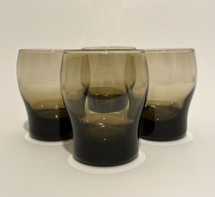 4 ct Libbey Perception Double Old Fashioned Glasses Smokey Brown 4 1/8” 10 oz