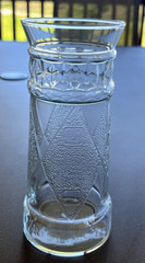 Red Lobster Collectible Diamond Design Lighthouse Drinking Glass 6.5″ Tall 12 oz