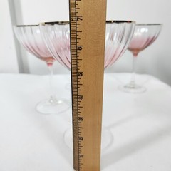 Anthropologie (4) Pink Gold Waterfall Coupe Champagne Wine Glass Ombre 24k Gold