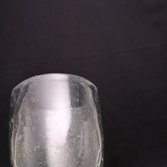 Tag LTD Bubble Blown Glass Water Goblets Green Amber Clear 6 In Tall Set of 3
