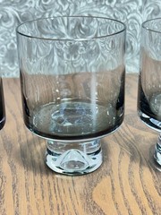 Vintage Tom Dixon Tank Low Ball Glasses Smoke Whiskey Bar Glassm MCM Mid Century