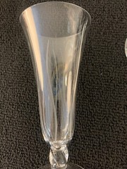 6 Champagne Flutes Model Orval Cut Crystal Daum (Price Per Unit)