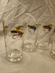 Lot Of 7 Vintage Fly Fishing Lures High Ball Glasses