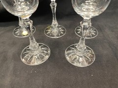 ECHT BLEIKRISTALL Genuine 24% Lead Crystal with gold trim wines (5)