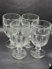 Vintage Set of 4 Libbey Gibraltar Duratuff 16 oz Iced Tea Water Goblets Glasses