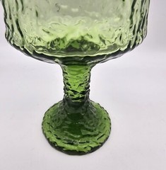 MCM Lenox Impromptu Hand Blown Glass Green Crinkle Goblet 1 Pc, 12oz